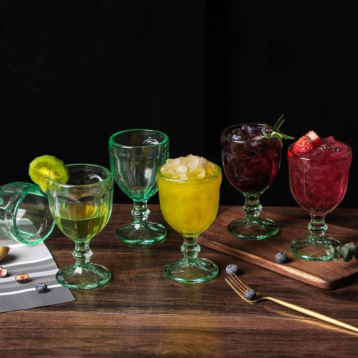 Everest Global - Wholesale Cocktail/Liquor Glass - Vintage Embossed Goblet Glasses set of 64