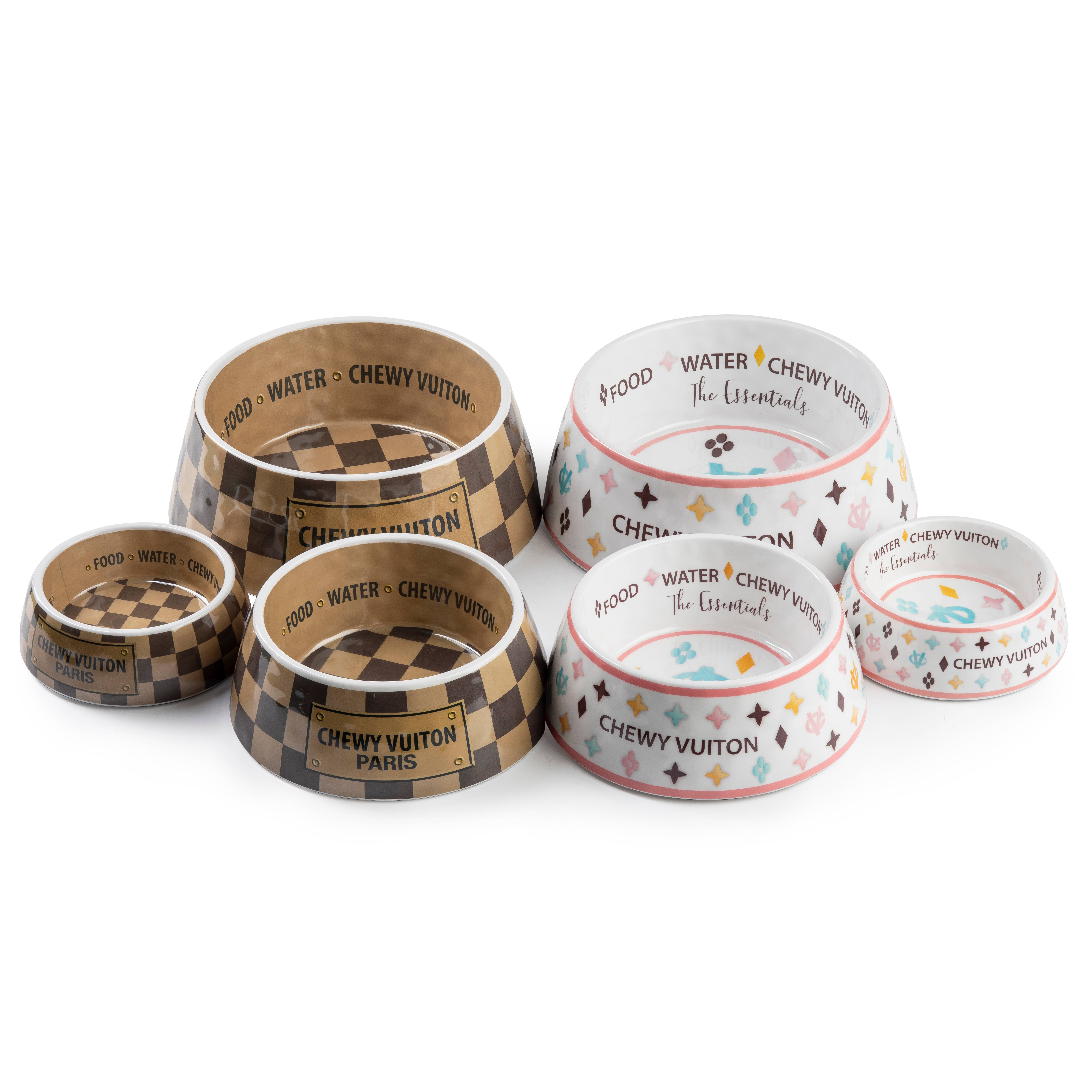 Haute Diggity Dog – wholesale Pet bowl – Cat/dog – Checker Chewy Vuiton Bowls & Placemat Set Dog Food Bowl5