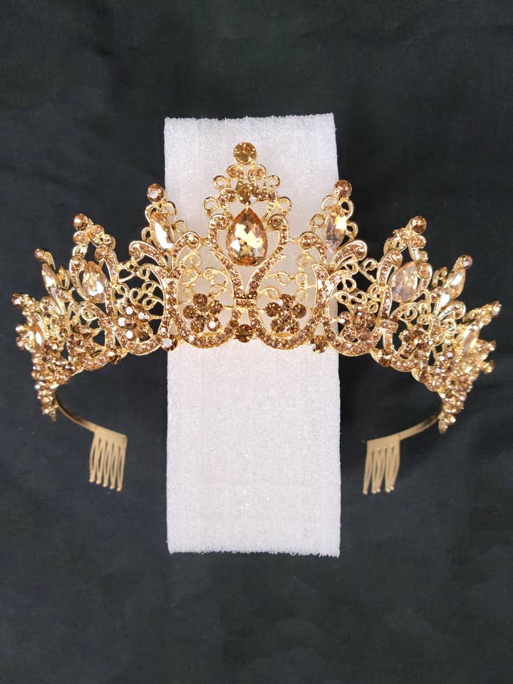 One Size Fits All Metal Tiara With Jewels HT915- for wholesale by Chicas