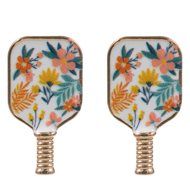 Designature New York - Wholesale Stud/Post Earrings - Sports Pickleball Enamel W Pattern Post Earrings