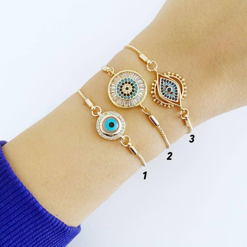Evileyefavor - Wholesale Charm/Dangle Bracelet - Evil Eye Bracelet, Adjustable Bracelet, Cz Bracelet1