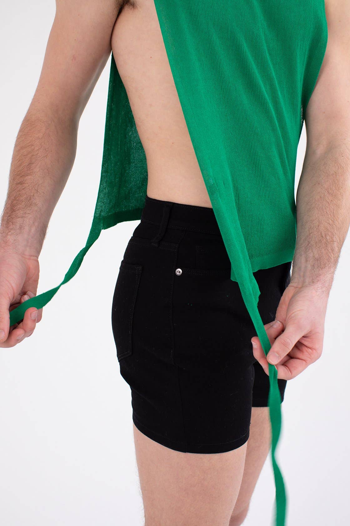 Green Turtleneck Bib Knit Tank for wholesale on Faire1