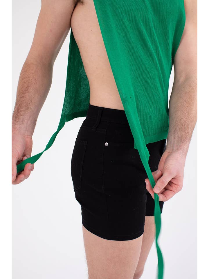 Green Turtleneck Bib Knit Tank for wholesale on Faire1