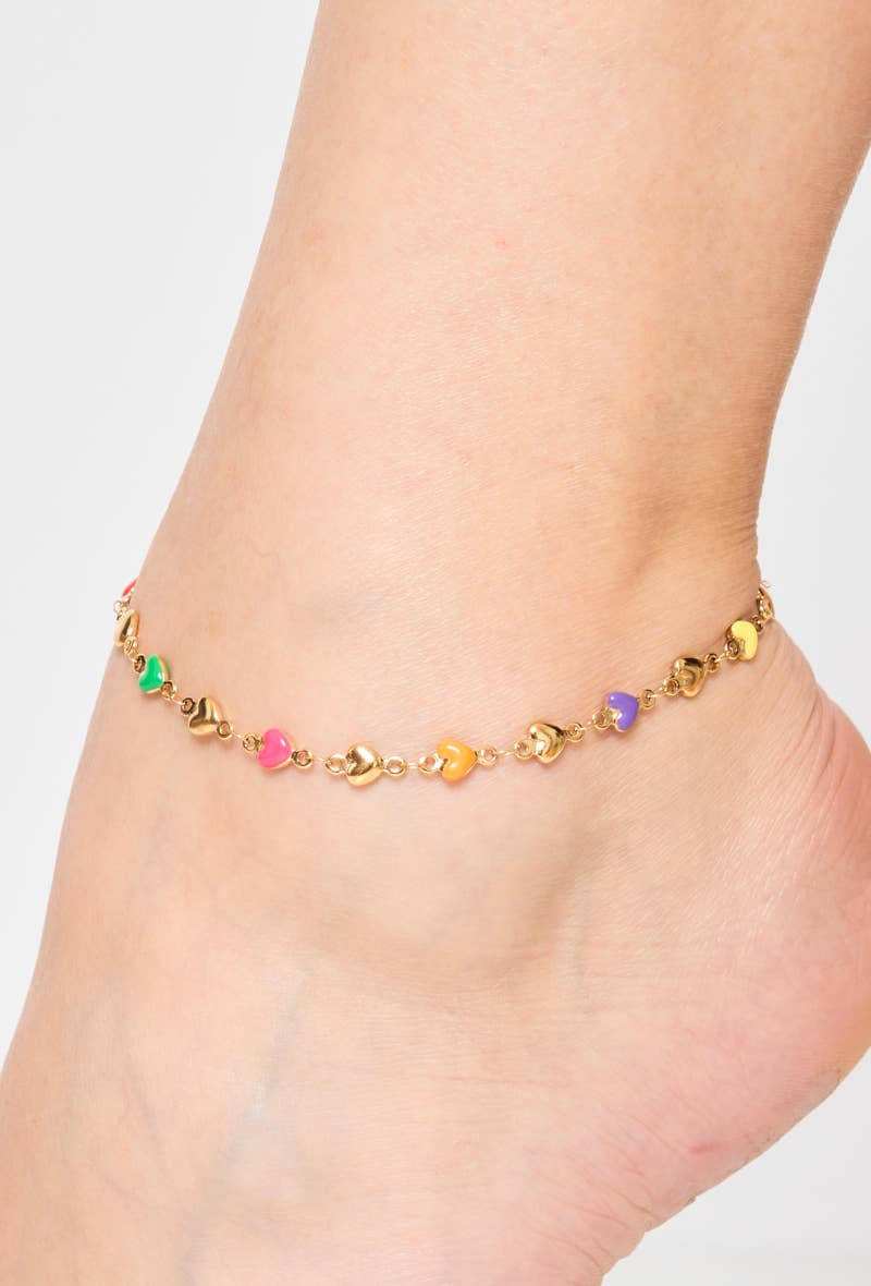 multicoloured 624RX12 stainless steel multicolor ankle chains for wholesale on Faire0