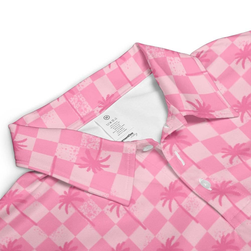 Multi color Pink Retro Summer Men's Golf Polo for wholesale on Faire2