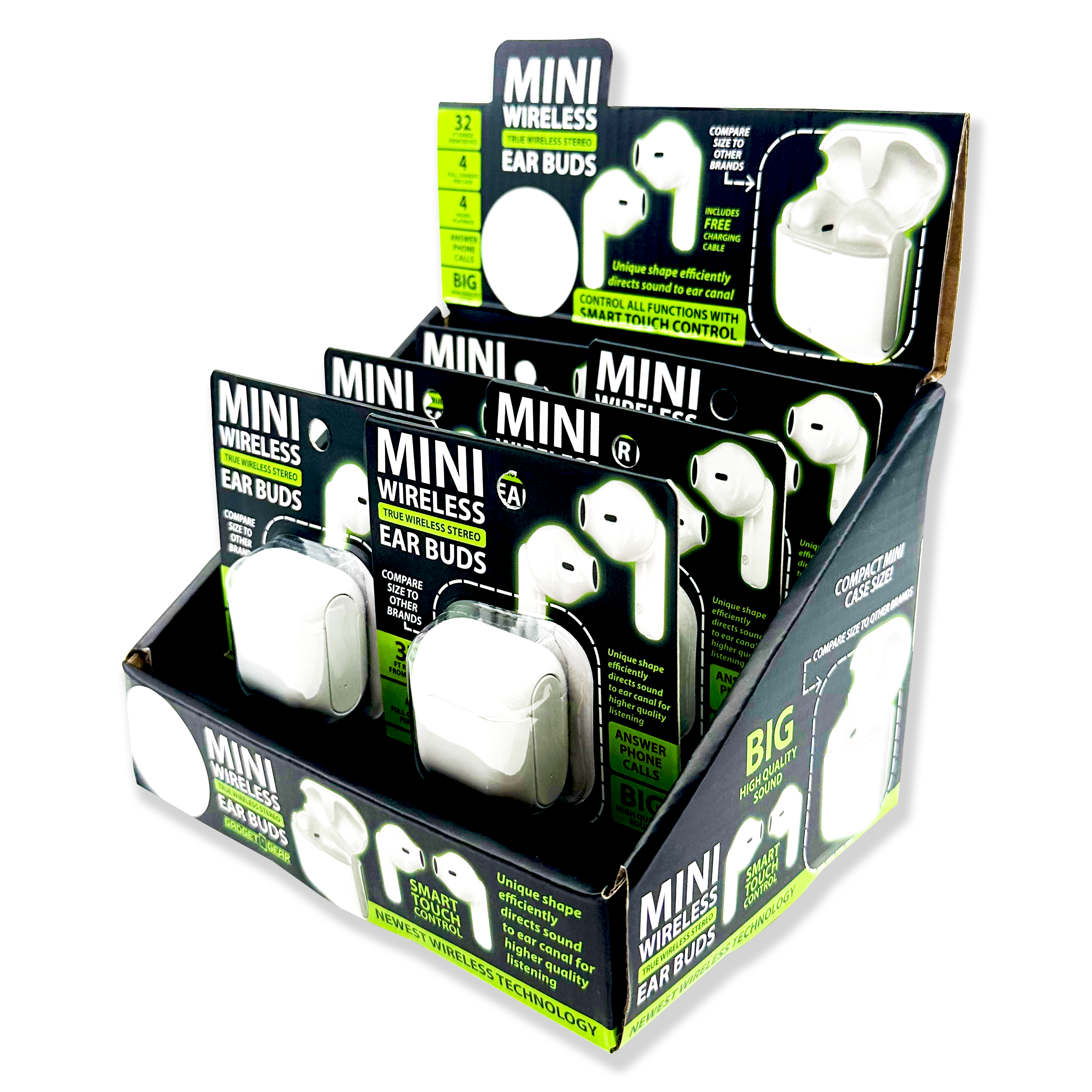 Novelty Brands - Wholesale Retailer Display - Accessories - Gadget Gear Wireless Mini Earbuds with Case - 6/Display0