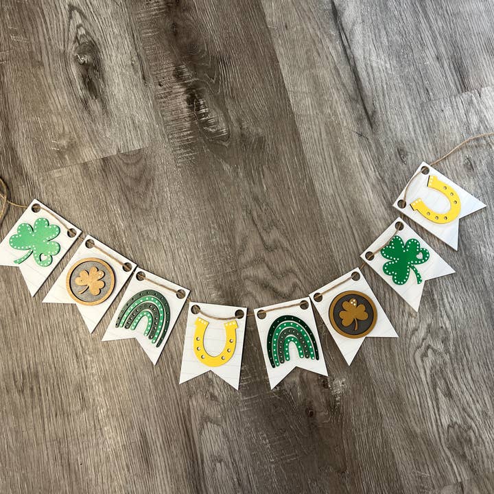 St. Patrick’s Day banner garland craft home decor diy kit for wholesale by Rustic Home Co LLC