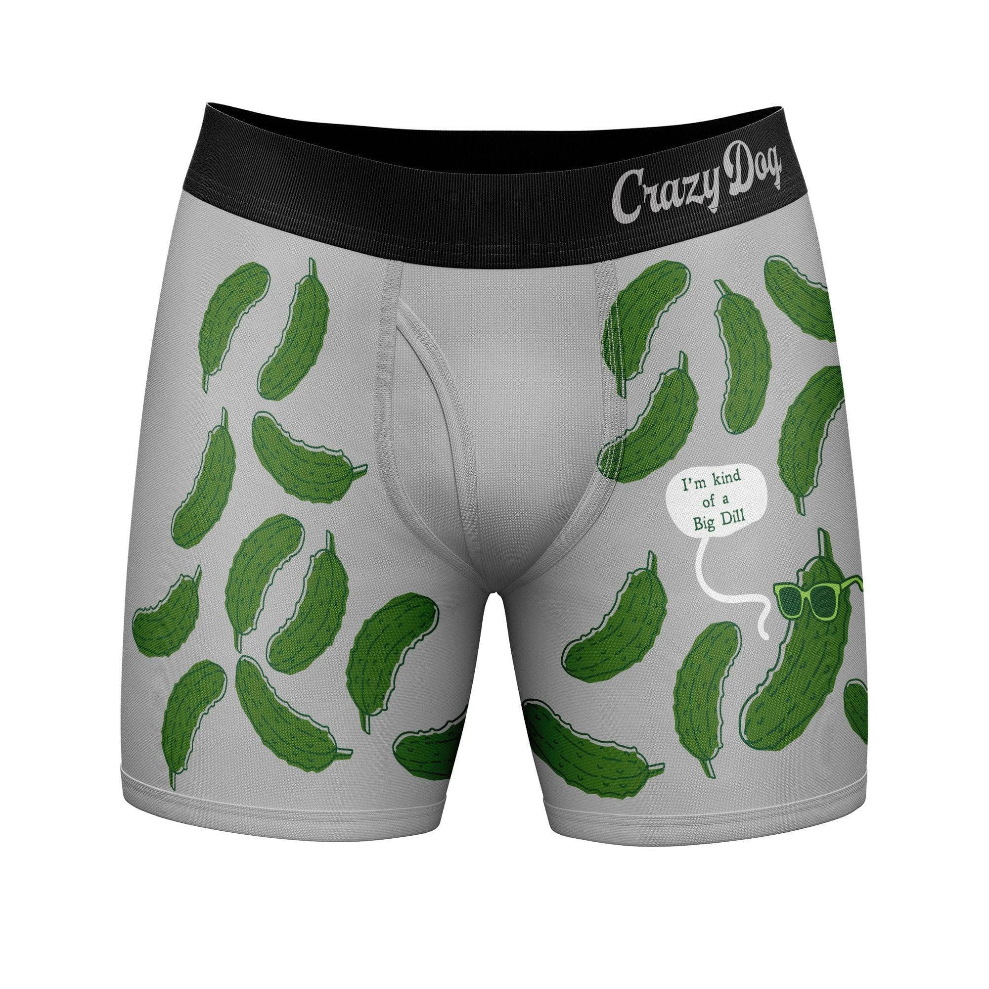 Grey Big Dill Funny Saying Underwear Mens Boxer Briefs Joke for wholesale on Faire