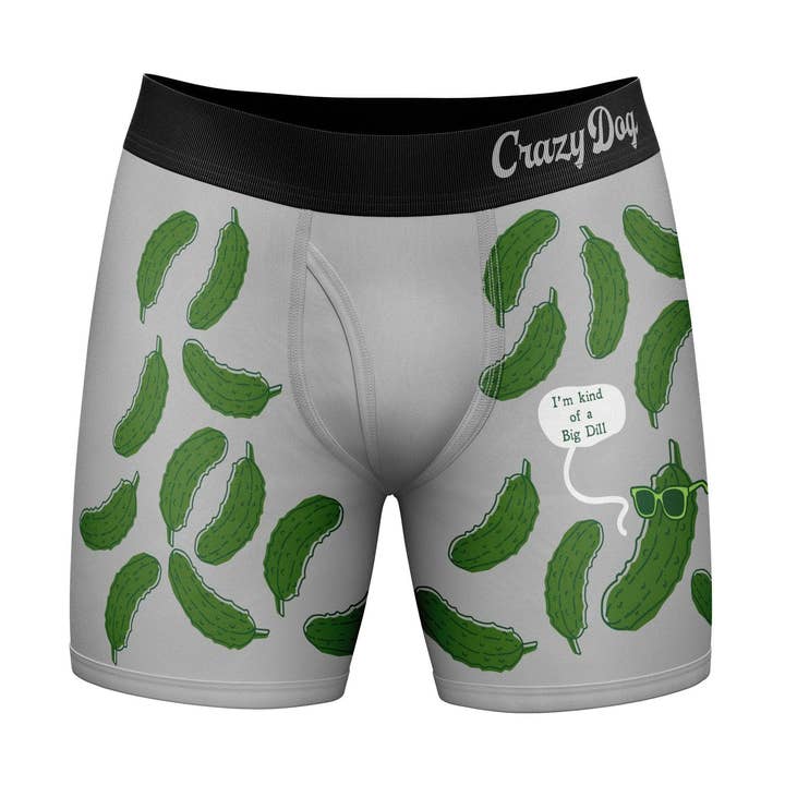 Grey Big Dill Funny Saying Underwear Mens Boxer Briefs Joke for wholesale on Faire0