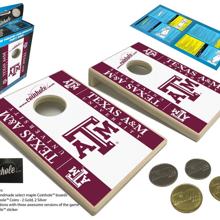 Texas A&M Coinhole® Tabletop Game Set for wholesale by Coinhole
