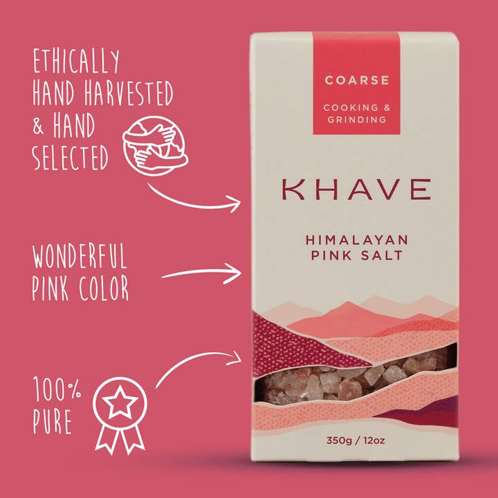 KHĀVE® - Wholesale Salt - KHAVE® 6 PACK Himalayan Pink Salt Coarse 12.4 oz / 350g