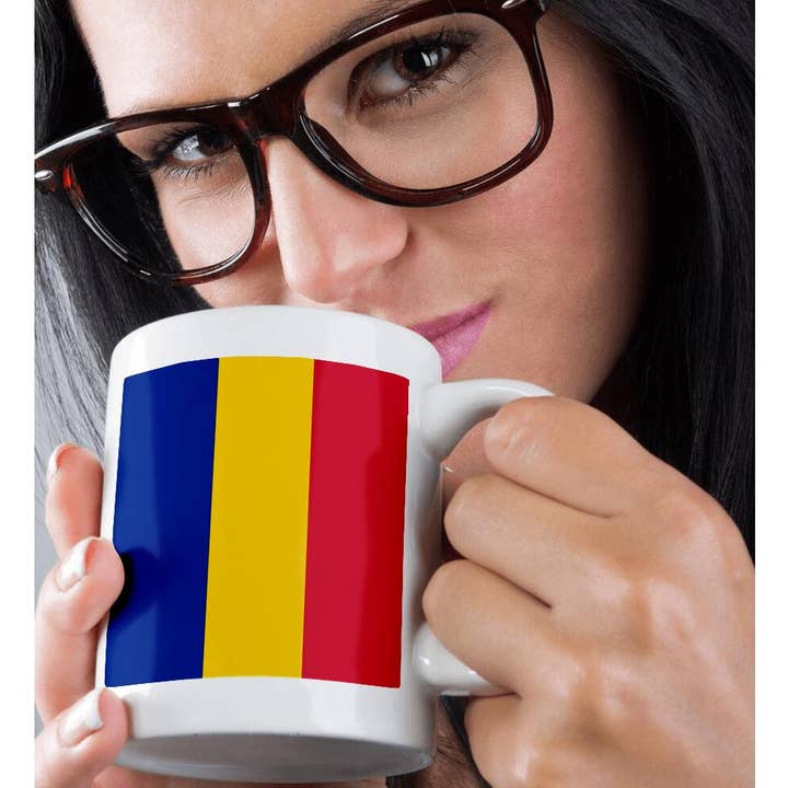 3dRose - Wholesale Coffee Mug - 3dRose, Flag of Chad - Central Africa country - Chadian dark navy blue yellow and red vertical stripes, Mug9