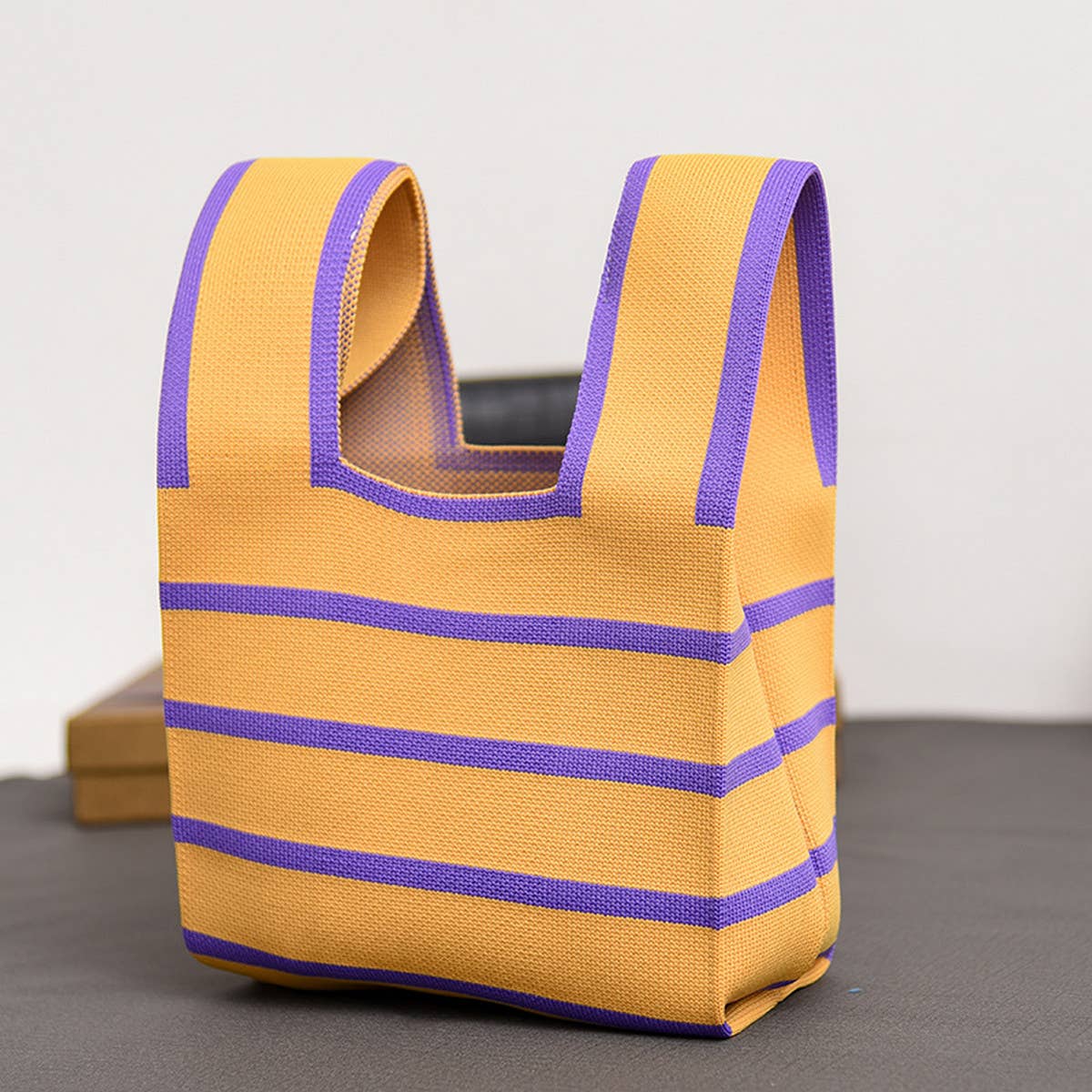 ACCITY - Wholesale Tote Bag - Women's - COW PATTERN CUTE KNOT WRISTLET KNITTED TOTE BAG_CWAB08805