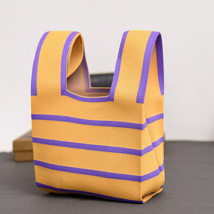 ACCITY - Wholesale Tote Bag - Women's - COW PATTERN CUTE KNOT WRISTLET KNITTED TOTE BAG_CWAB08805