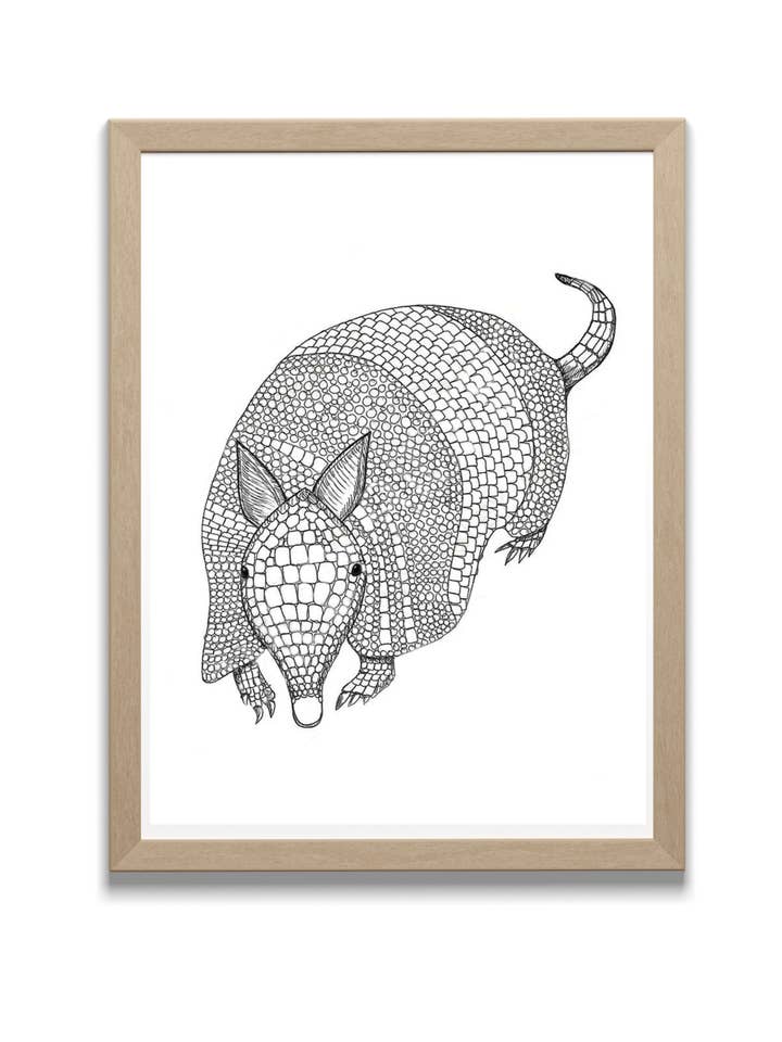 Armadillo Sketch - Original Art Print for wholesale by Locksley Workshop