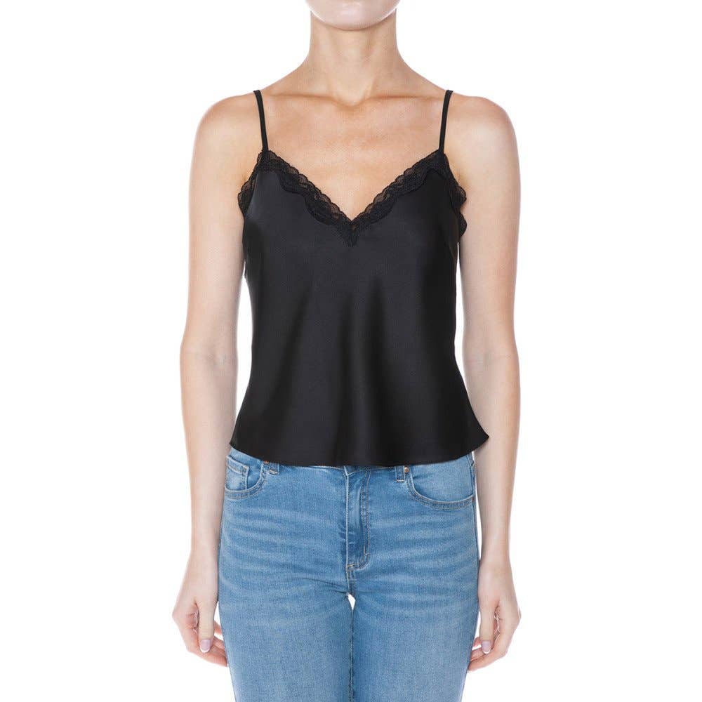 Pinkbloom - Wholesale Camisole - Women's - SATIN CAMI TOP TRIMMED WITH LACE AT FRONT BUST6