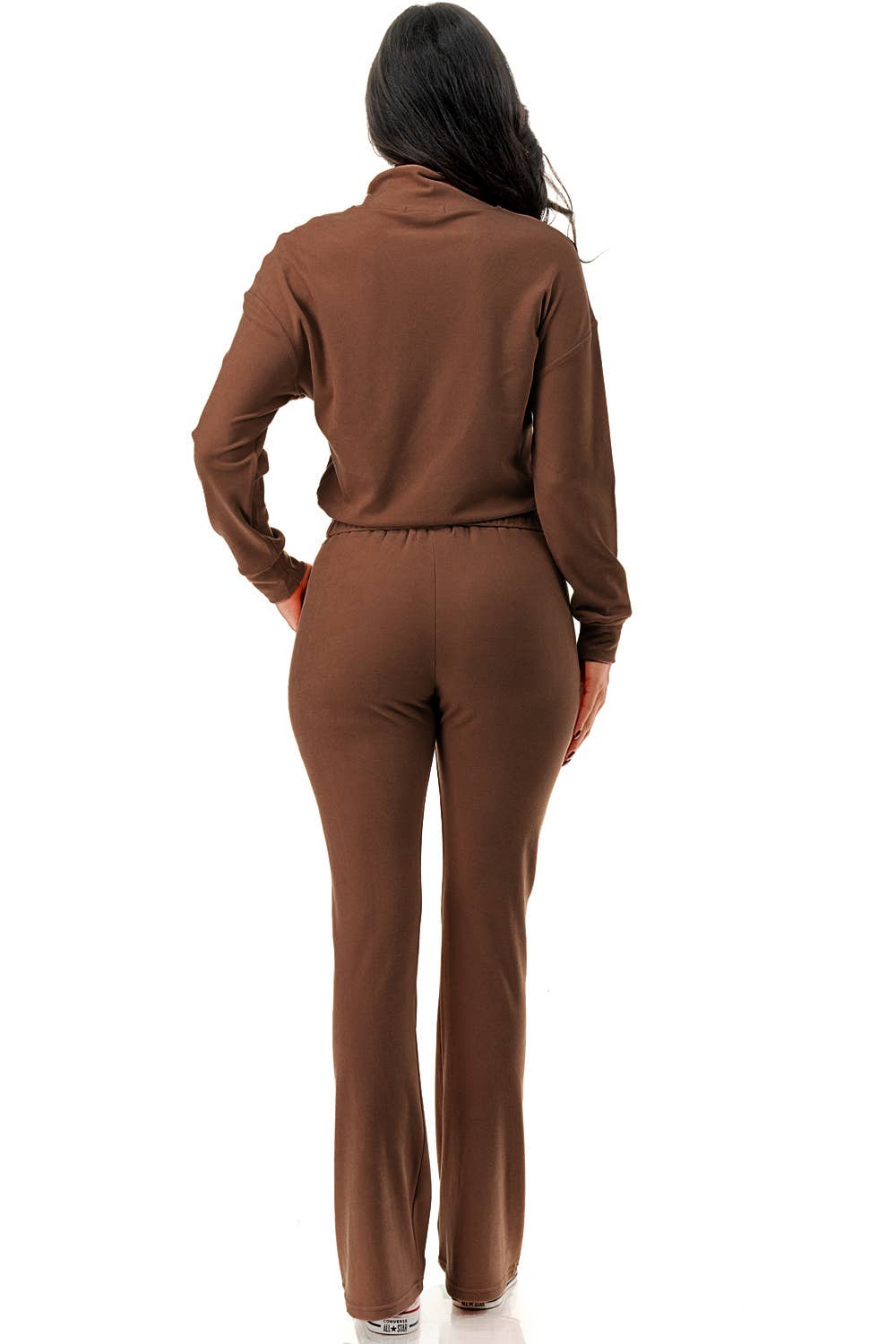 Color 5 – wholesale Träningskläder – Dam – Enfärgad kort jacka med utsvängda byxor aktivt klädset för vardagsbruk3