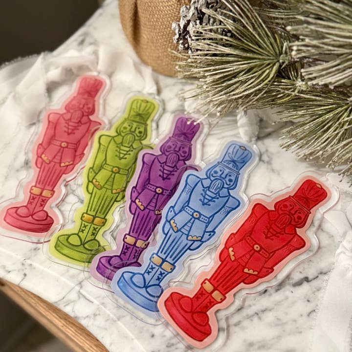 Songbird Grove Collection - Wholesale Ornament - Acrylic Blue Flocked Nutcracker Ornament