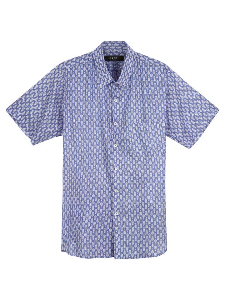 MANDA KORTÄRMAD SKJORTA I KUNGBLÅ för wholesale av C.R.T.D