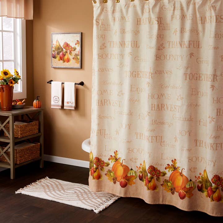 Harvest Bounty Shower Curtain, Multi for wholesale by SKL HOME