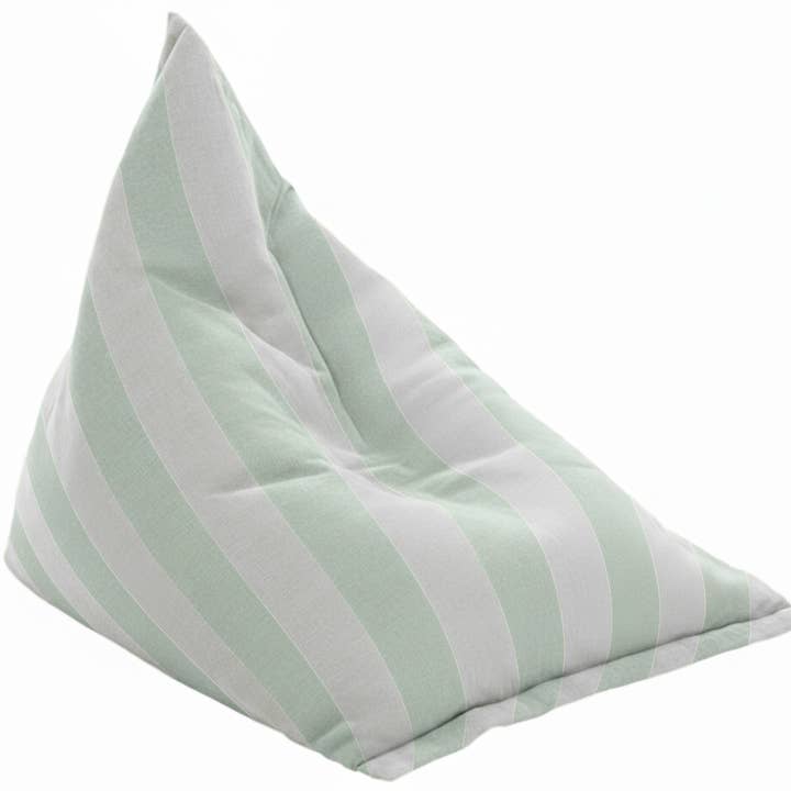 Hand-painted & Re-purposed Linen Bean Bag Chair in Stripe print for wholesale by thestudioUP