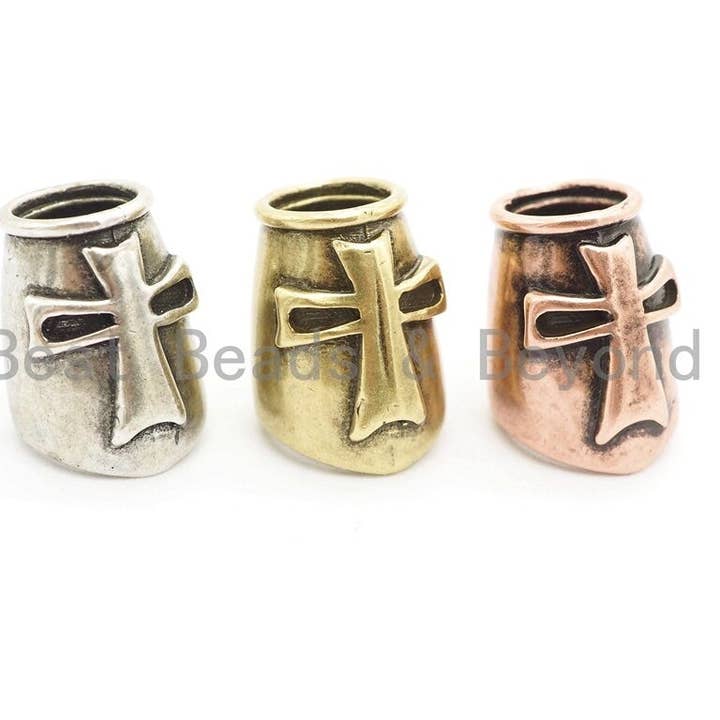 BestBeads&Beyond - Venta al por mayor Abalorios/colgantes individuales - Cuenta antigua de casco espartano de plata/oro/cobre, para fabricación de llaveros de pulsera de supervivencia de paracord, pulsera de hombre DIY, 12 x 17 x 13 mm, sku #Y124