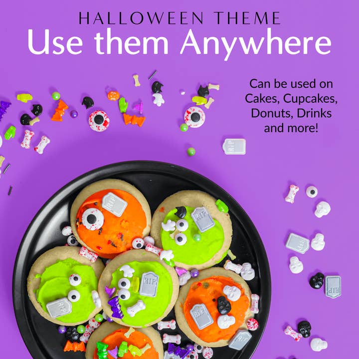 Sprinklemania - Wholesale Sprinkles - Sprinklemania Sprinkles : GREY Halloween, 3.5oz Cube3