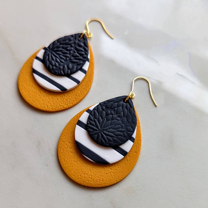 Triple Tear Drop Yellow and Blue for wholesale by Simply Chic