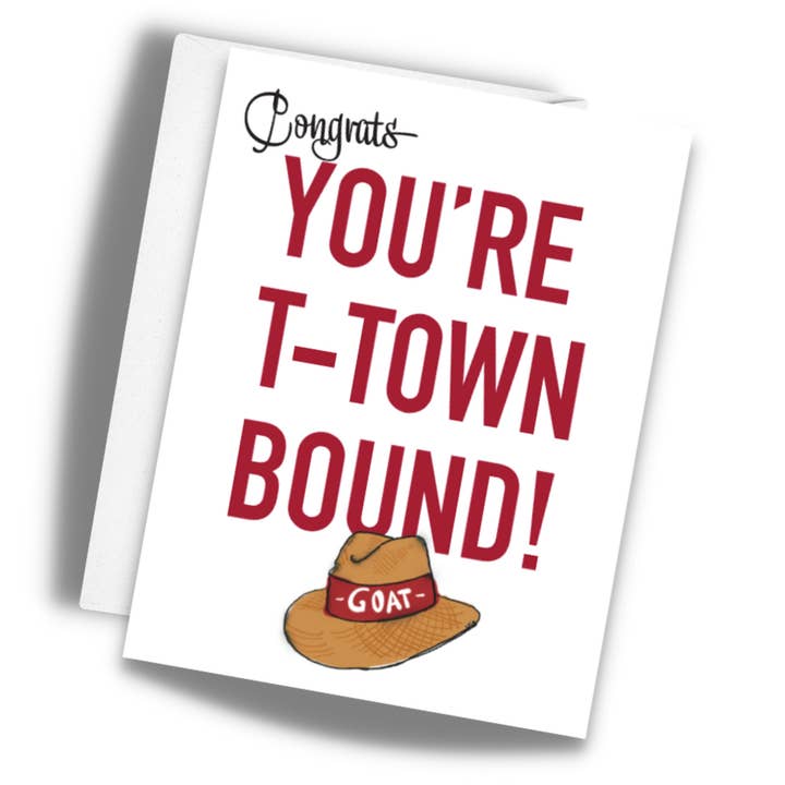 Congratulations Tuscaloosa Alabama Bound Greeting Card for wholesale by Hey Y'all Party