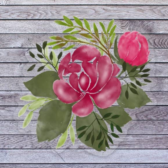 Red Rose Watercolor - clear vinyl sticker for wholesale by LoLo Pond