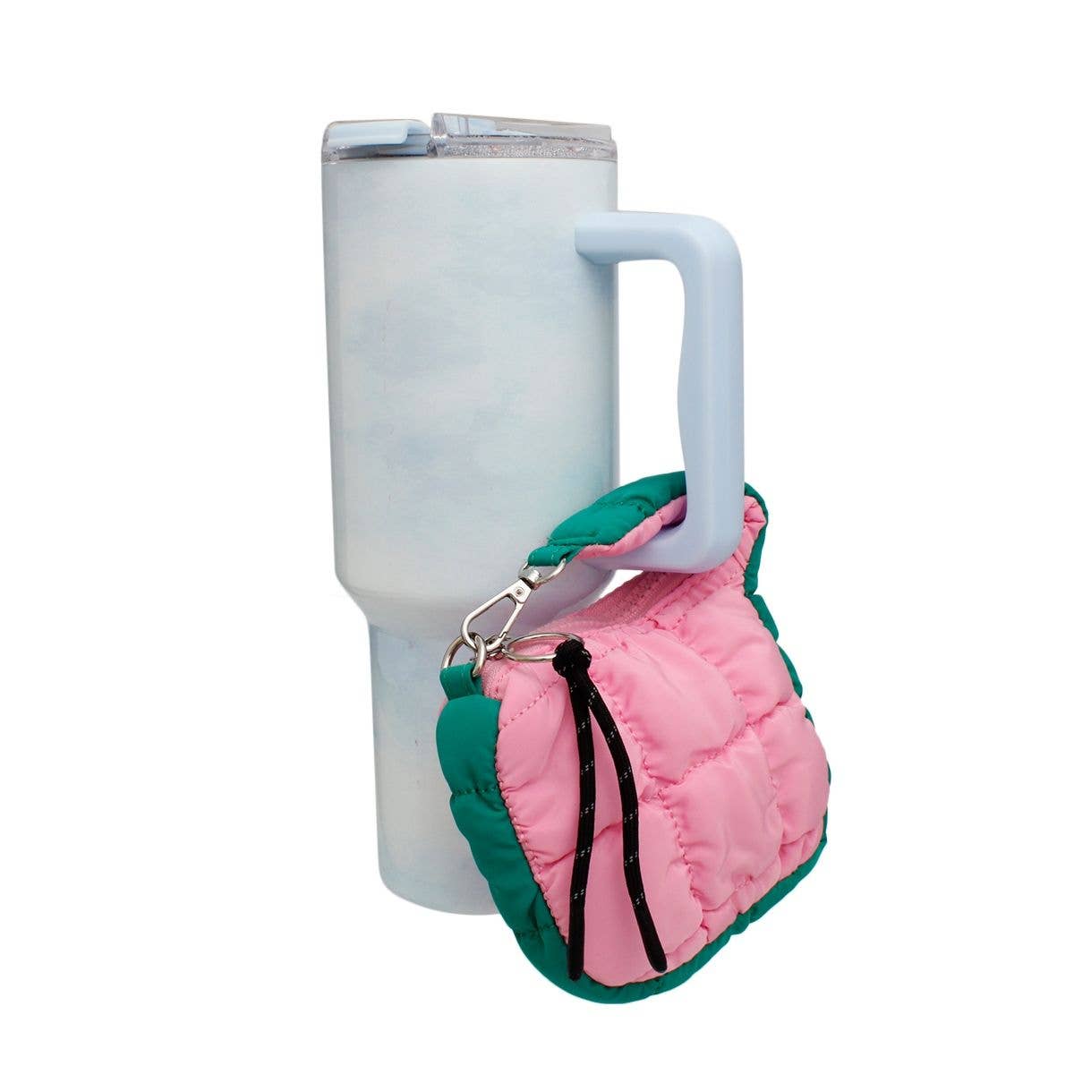 AKA Pink Green Quilted Mini Keychain Stanley Clip for wholesale on Faire1