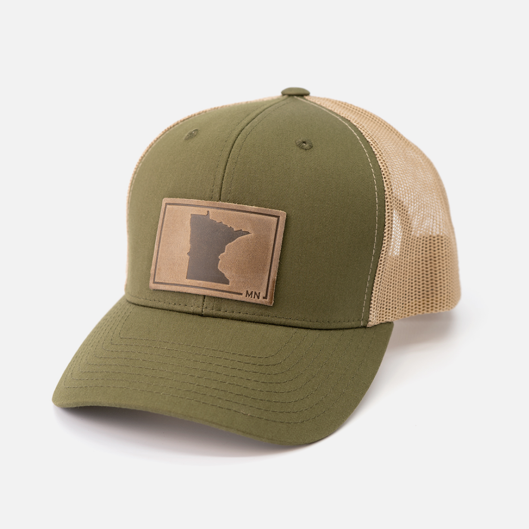 Range Leather Co. - Wholesale Trucker Hat - Unisex - Minnesota Silhouette Hat | Leather Patch Trucker Hat3