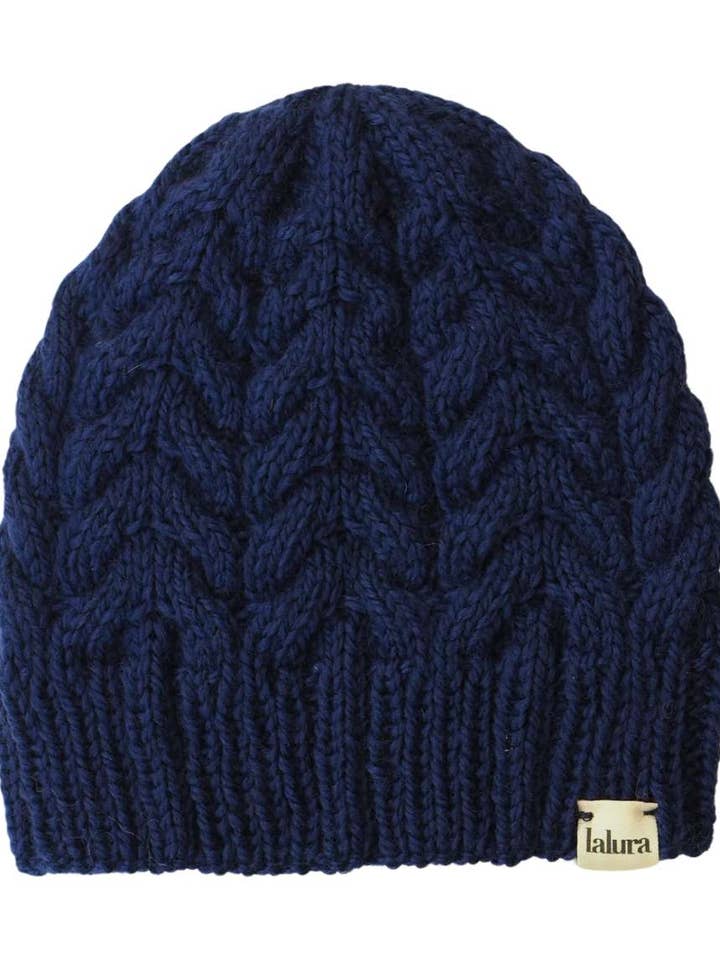 Short navy braided hat for wholesale by Lalura