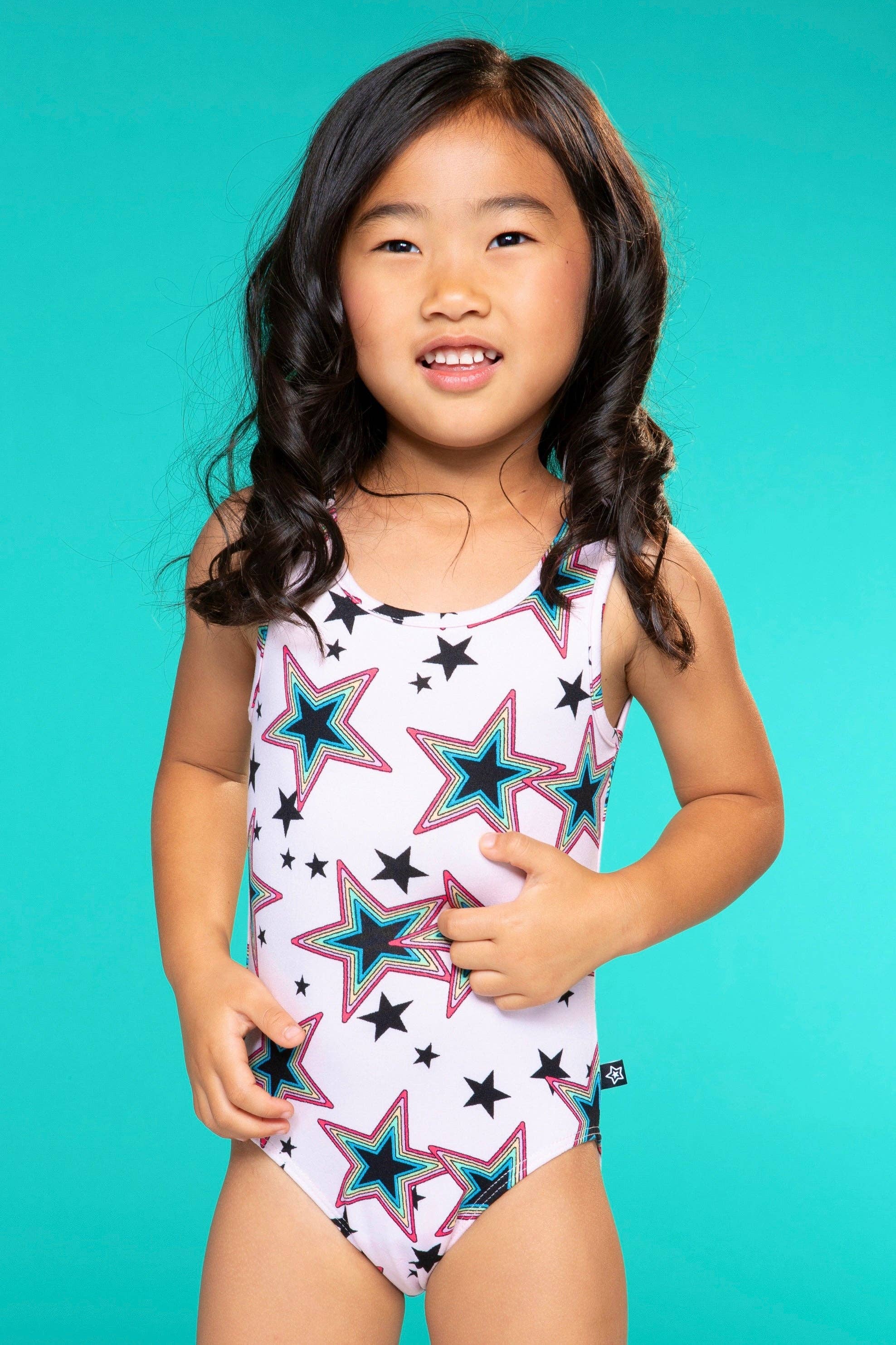 Simply Soft Tank Leotard - Blush Black Retro Star for wholesale on Faire0