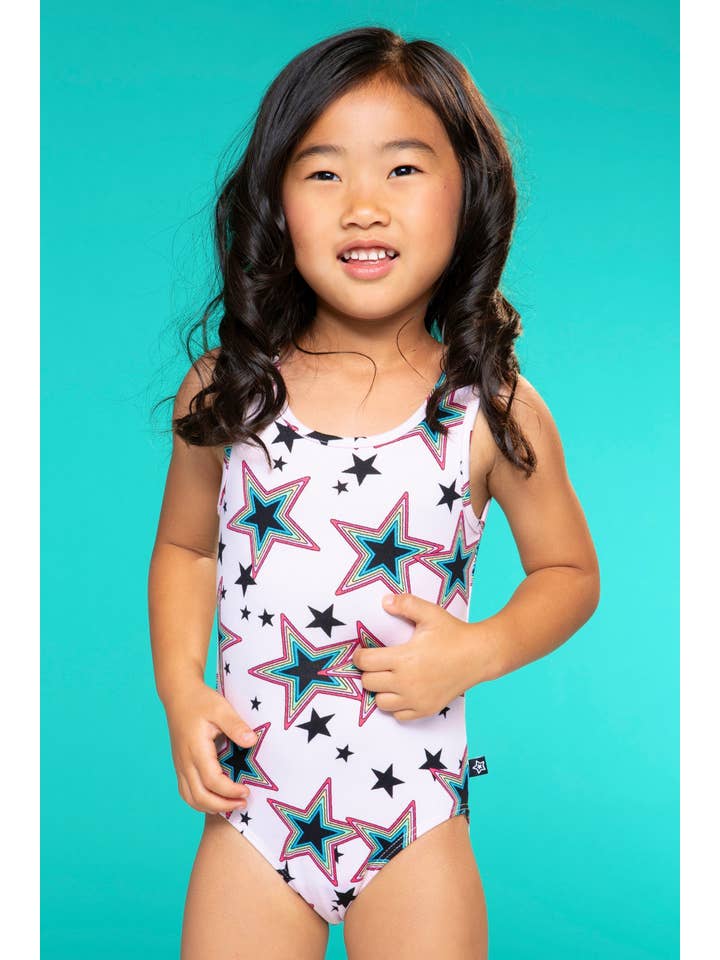 Simply Soft Tank Leotard - Blush Black Retro Star for wholesale on Faire