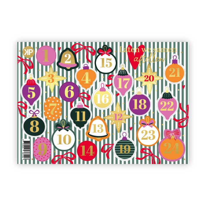 Sticker sheet | Advent gold foil for wholesale by Wensjegeluk