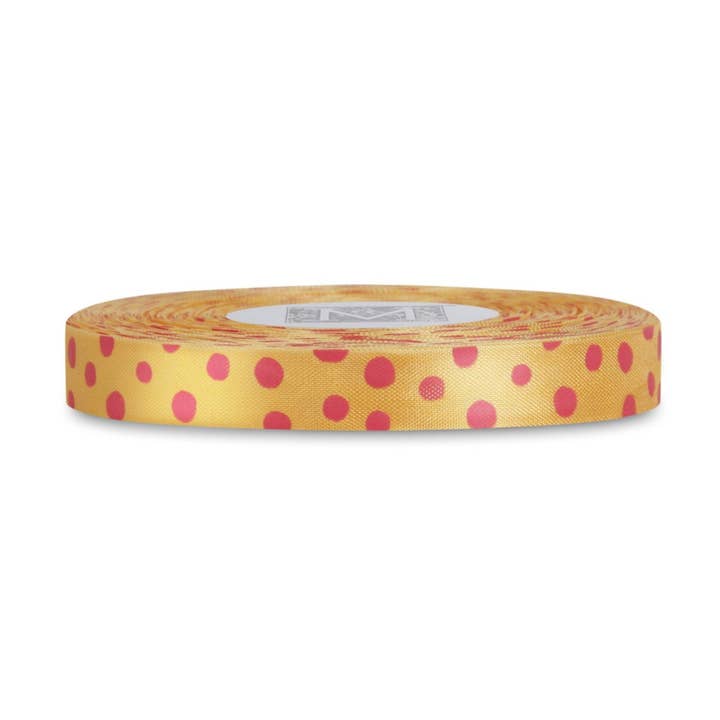 Nastro per rifiniture in rayon di calendula, a pois rosa per la vendita all'ingrosso da parte di MIDORI Inc.