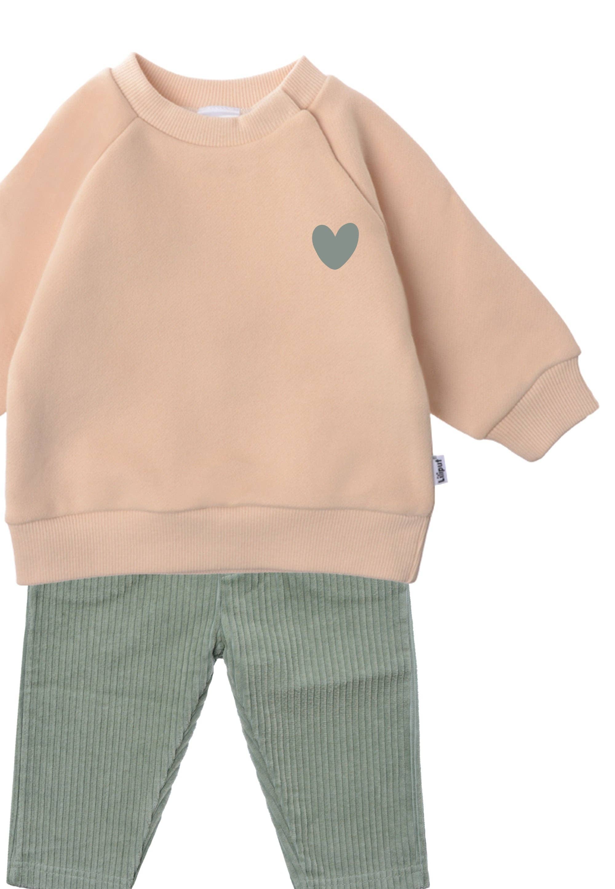 Liliput – wholesale Top & trouser set – Kids – 2-piece set with sweatshirt in beige and corduroy pants in reed1
