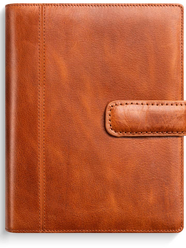 Calendario 2024 Mini System Template in pelle marrone per la vendita all'ingrosso da parte di Burde Publishing AB