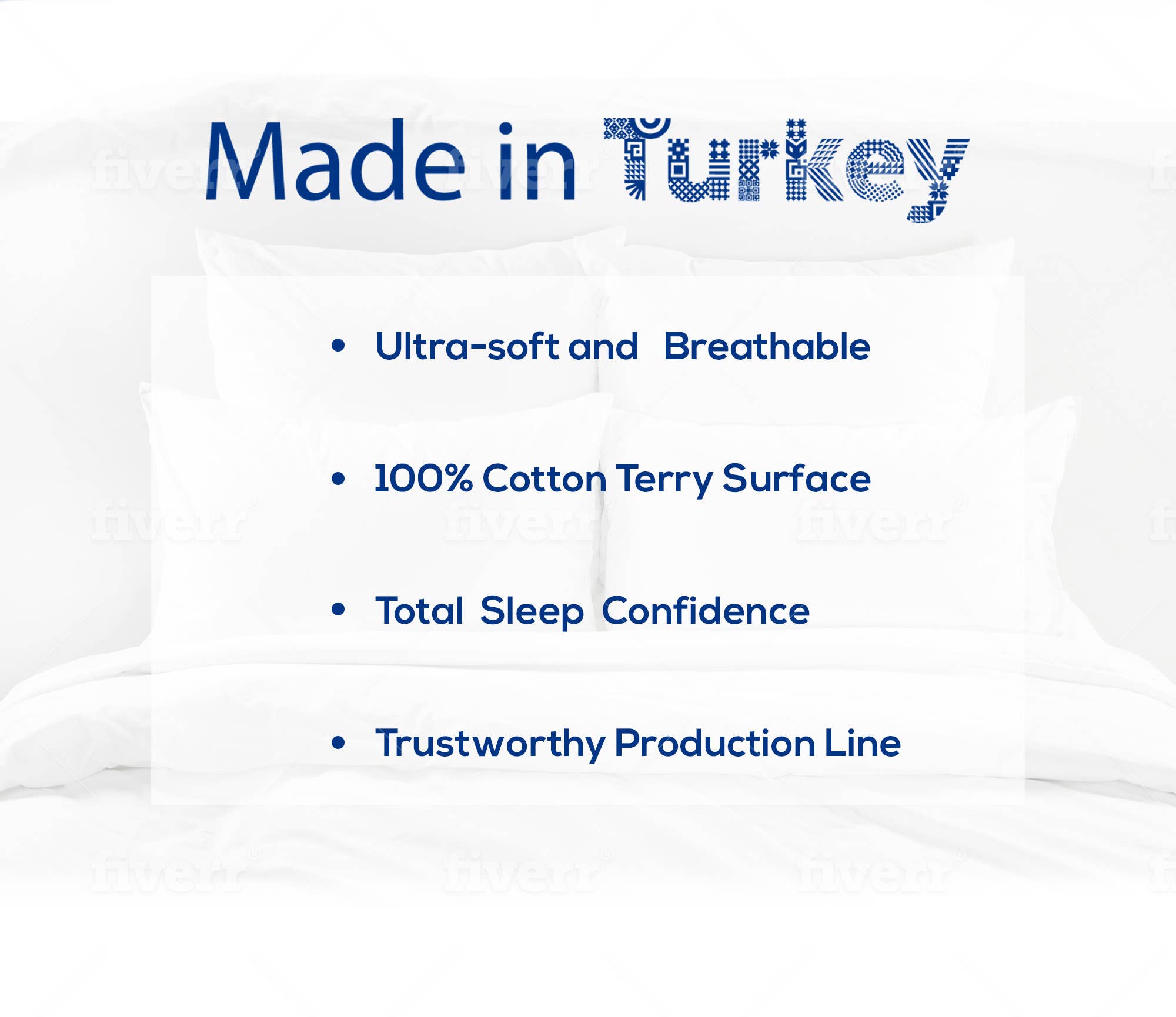 White Premium High-Quality Waterproof Mattress Protector -180X200 for wholesale on Faire5