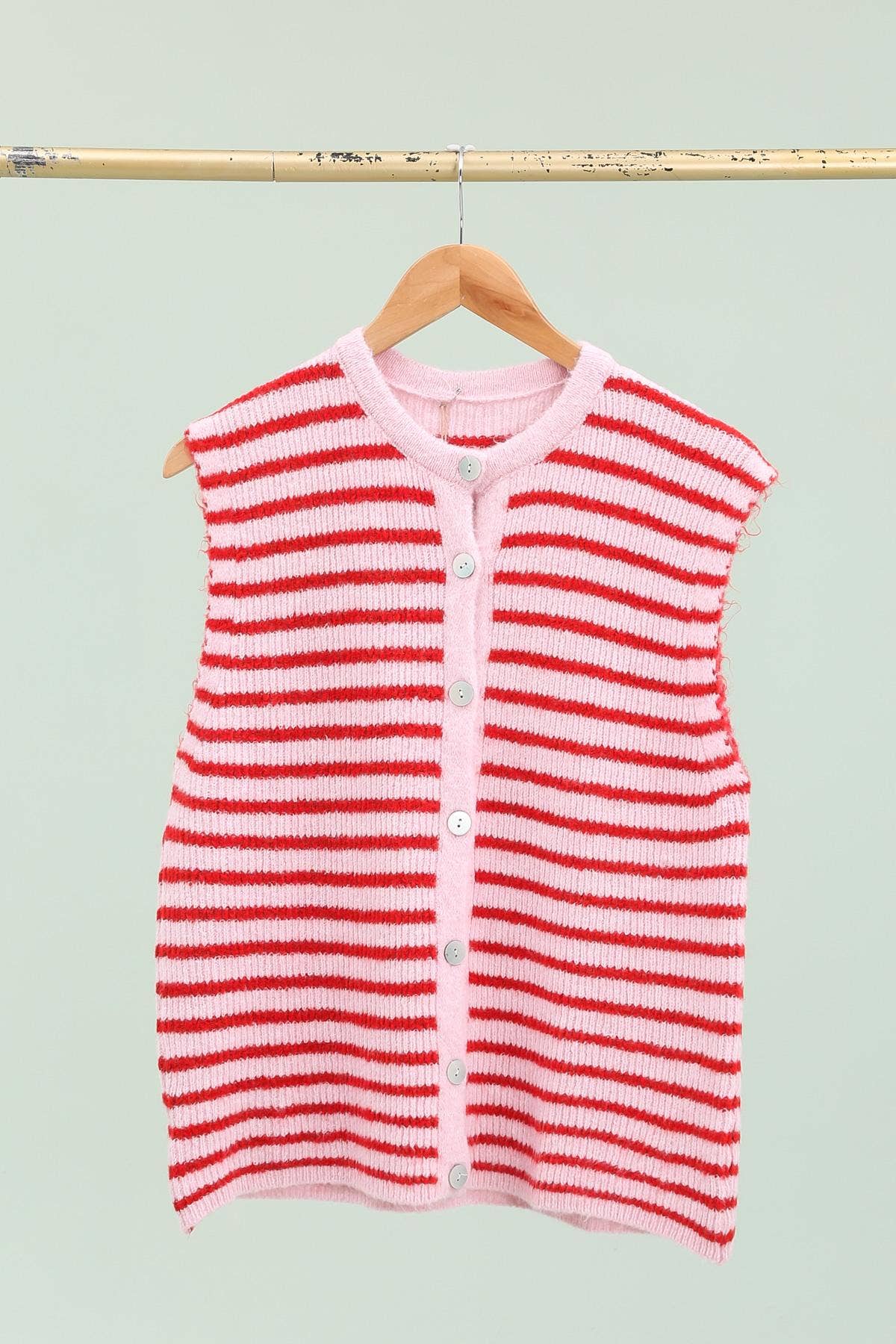 LÉA & LUC – Großhandel Oberbekleidungsweste – Damen – Gestreifte ärmellose Weste REF. 213124