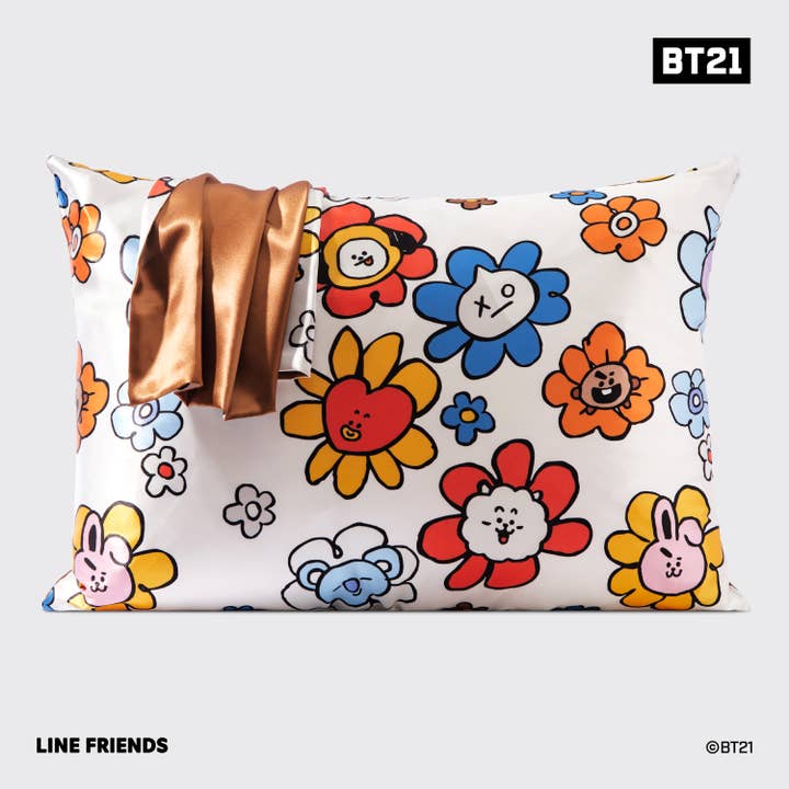 KITSCH - Venta al por mayor Fundas de almohada - Funda de almohada BT21 x Kitsch satinada estándar - Shooky