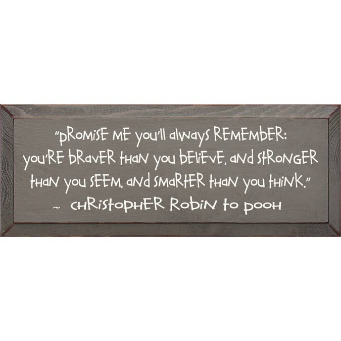 SAWDUST CITY - Wholesale Sign - Promise Me Christopher Robin to Pooh Wood Sign