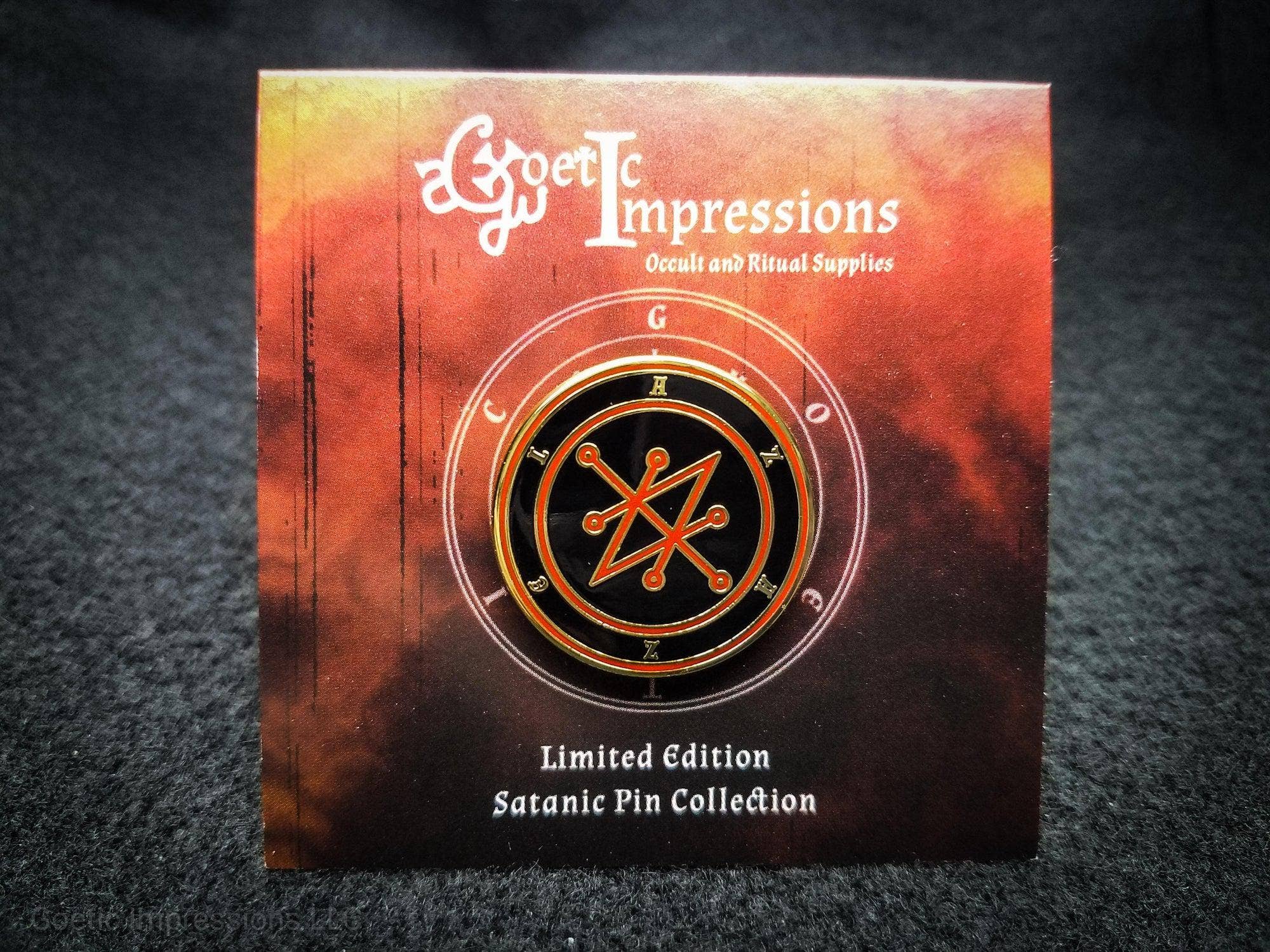 Goetic Impressions - Wholesale Lapel Pin/Button - Azazel Sigil Hard Enamel Pin0
