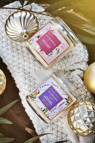 Meaningful Mantras - Wholesale Jar/Filled Candle - 8oz You Are Loved Lavender/Orange Blossom Candle2