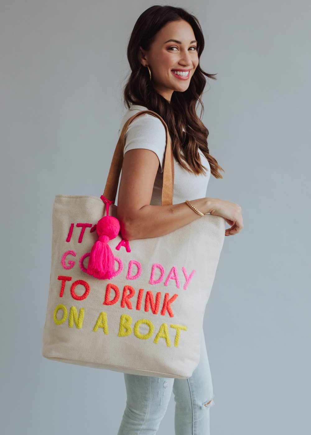 Panache Apparel Co. – Engroshandel Tote bag - Dame – Cream drink on a boat-taske2
