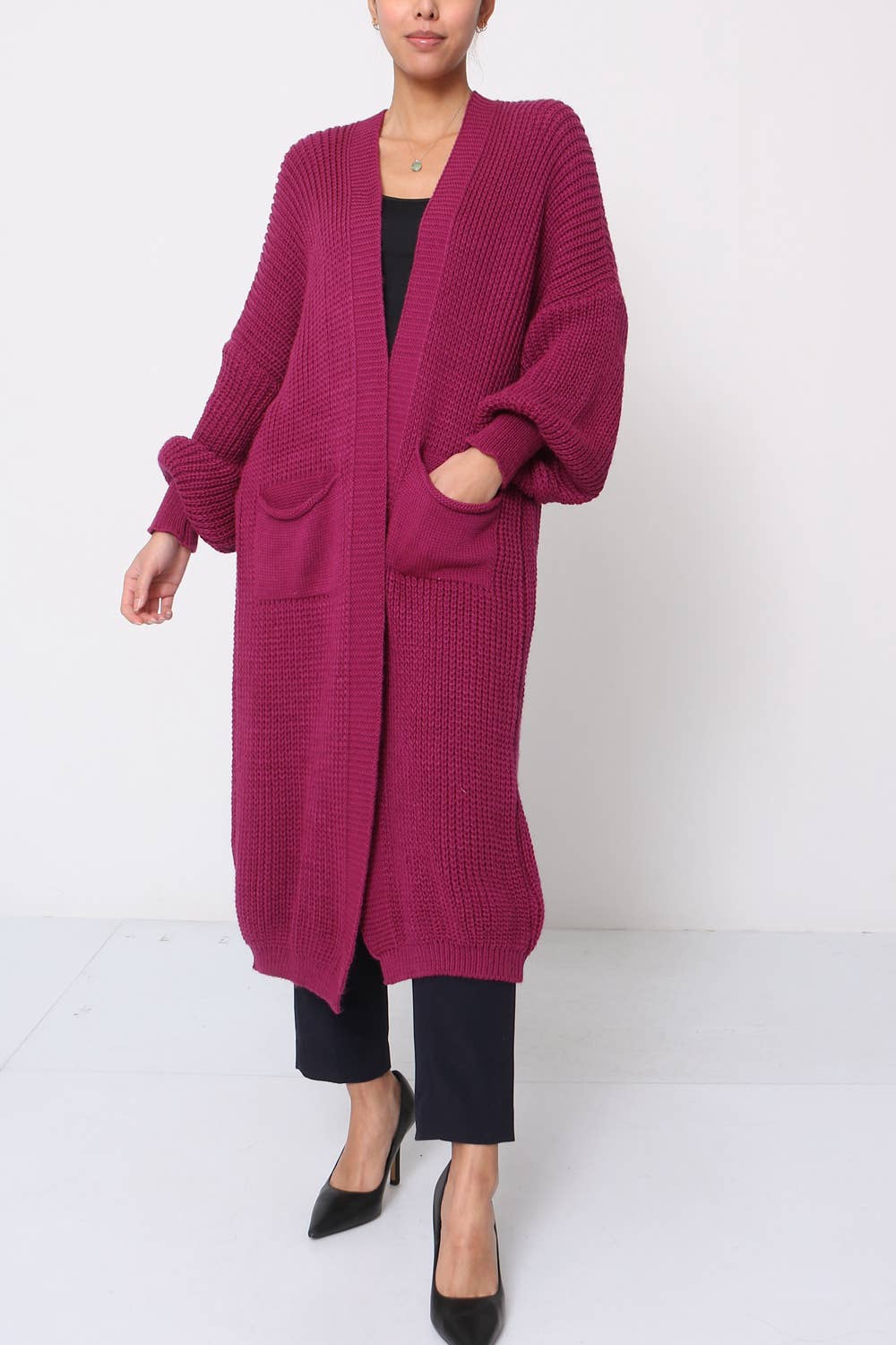 LORIANE - Wholesale Cardigan - Women's - 2268 Long knitted cardigan29