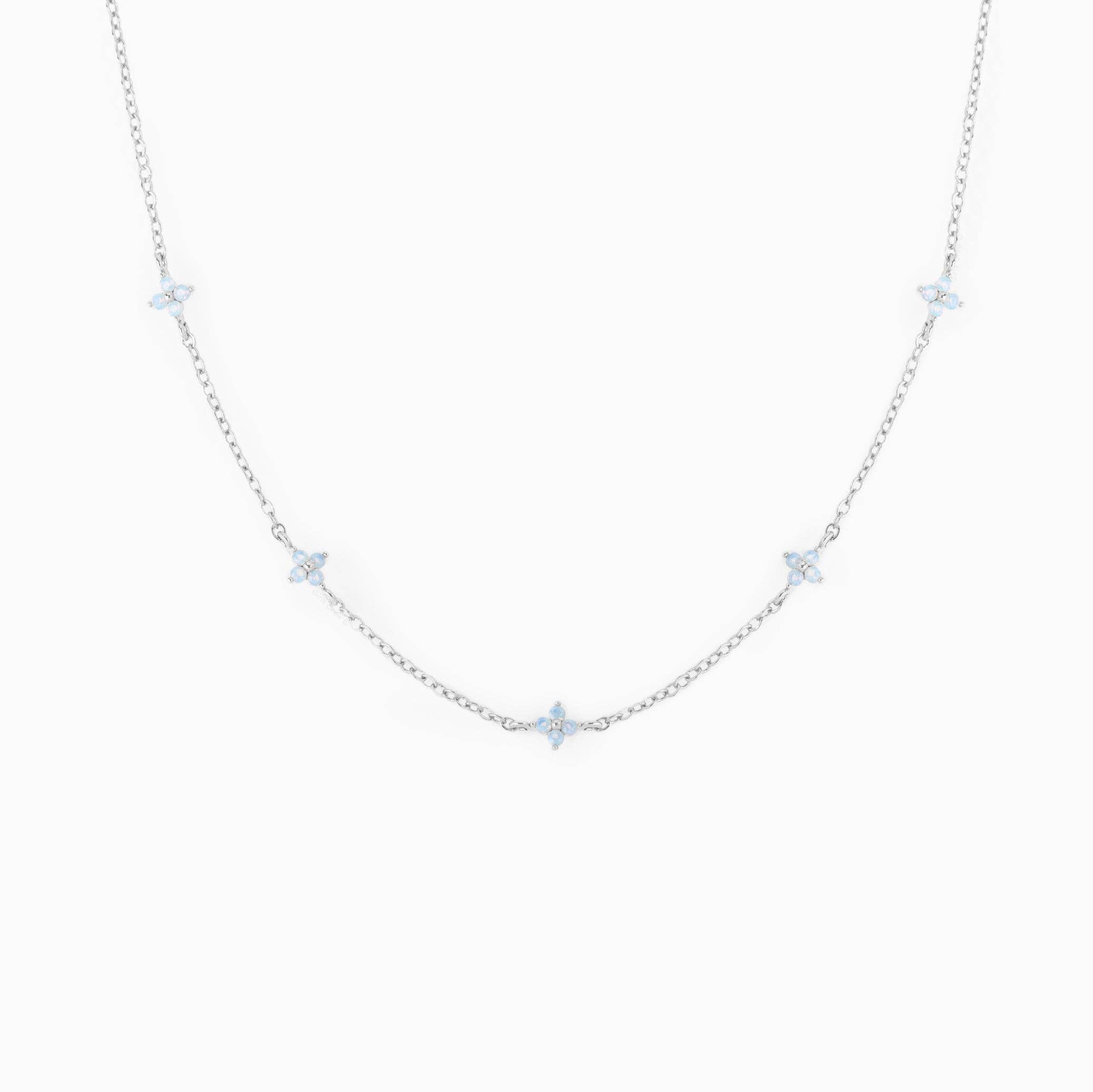 Girls Crew - Wholesale Pendant/Charm Necklace - Blue Blossom Love Necklace5