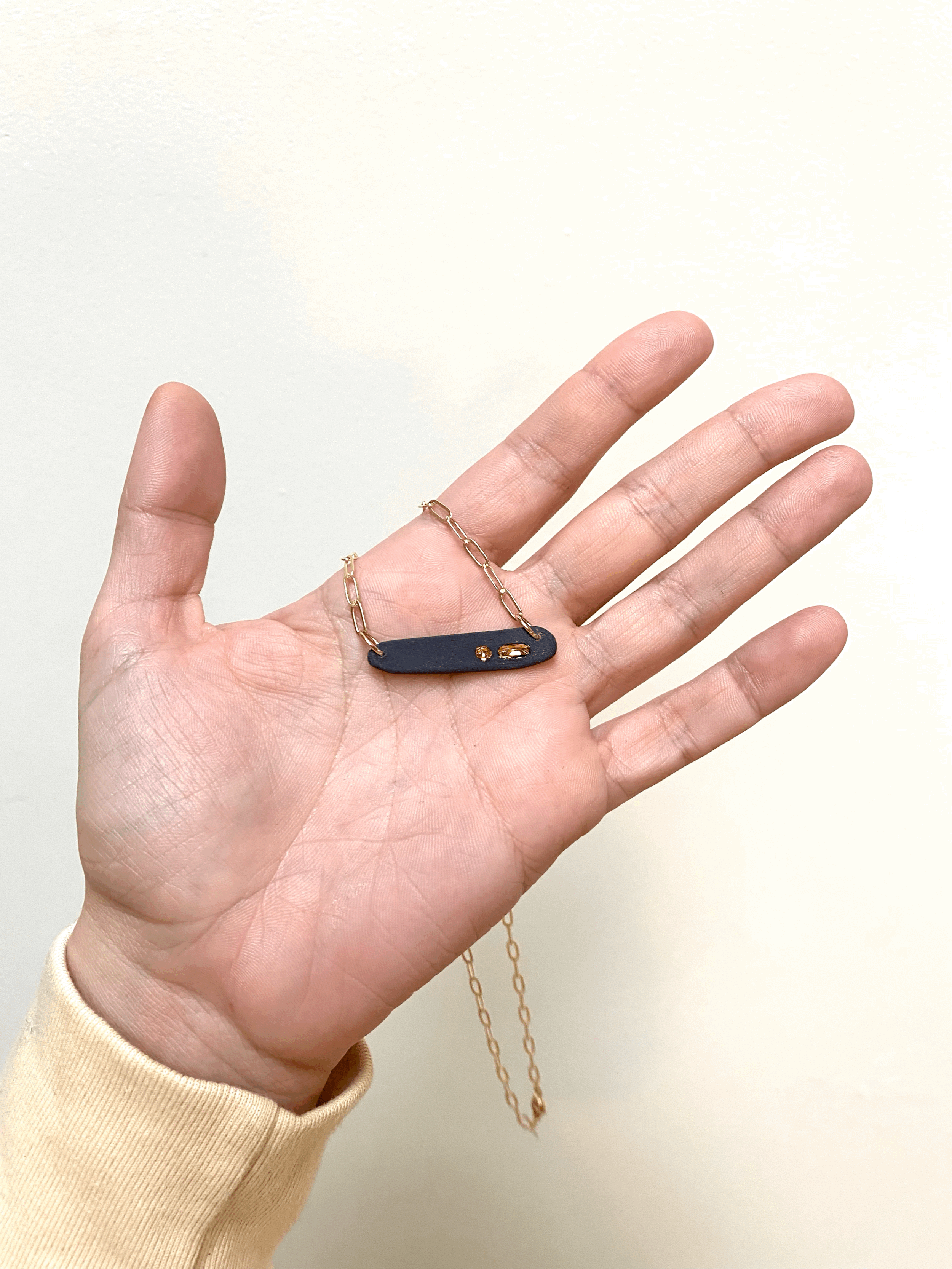 Barrow PDX - Wholesale Pendant/Charm Necklace - Lascaux Necklace - Ceramic Abstract Necklace, Goldfill Chain0