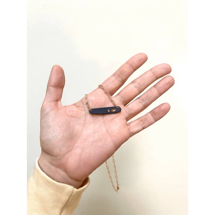 Barrow PDX - Wholesale Pendant/Charm Necklace - Lascaux Necklace - Ceramic Abstract Necklace, Goldfill Chain